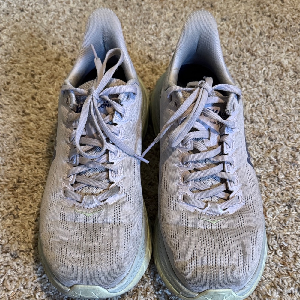 Hoka One One Women's Athletic Shoes - Light Purple and Light Lime Green